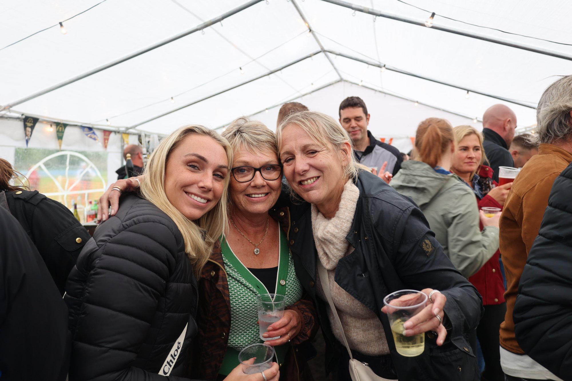 Smiling festival goers