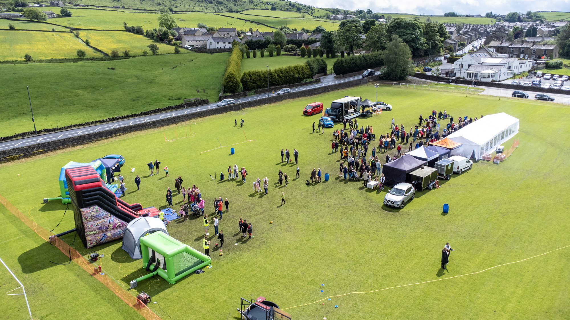 Aerial view of CowFest ground